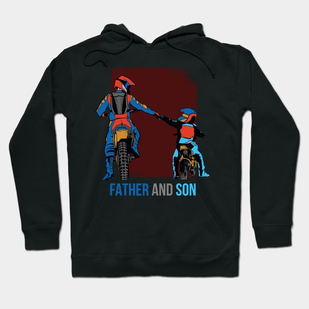 Father and Son Motocross Hoodie by Imaginariux